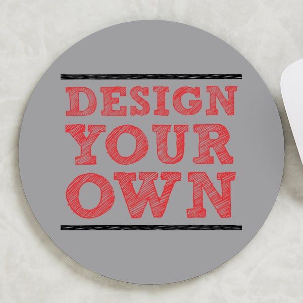 Design Your Own Personalized Round Mouse Pad Grey Design Your Own