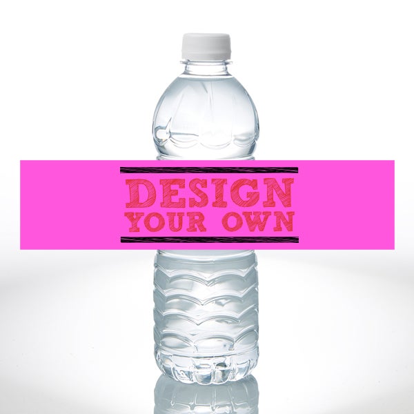 Design Your Own Personalized Water Bottle Labels - Set of 24 - Red ...