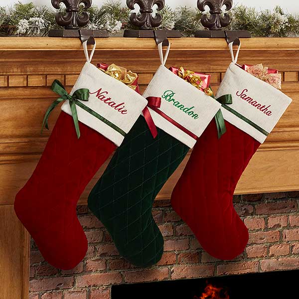 Personalized Quilted Christmas Stockings - Winter Classic