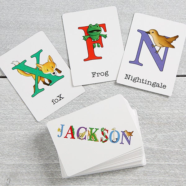 Personalized Alphabet Animals Kids Flash Cards - 16309