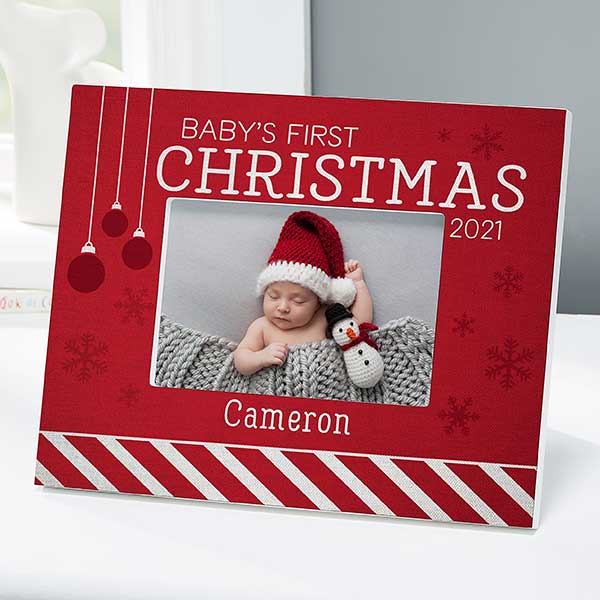 Baby's 1st Christmas Personalized Tabletop Frame 4x6 Christmas
