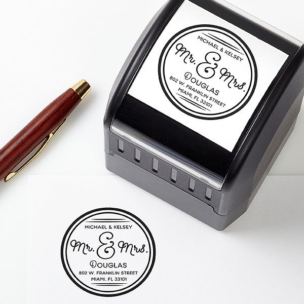 Personalized Self-Inking Address Stamp - Circle Of Love - 16375