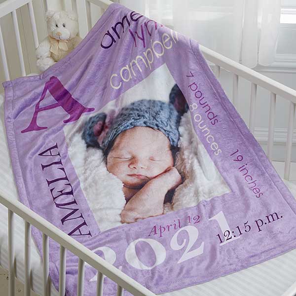 Personalized Photo Baby Blankets All About Baby Girl