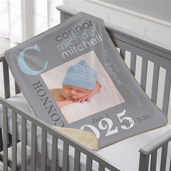 Personalized Photo Baby Blankets - All About Baby Boy - 16485