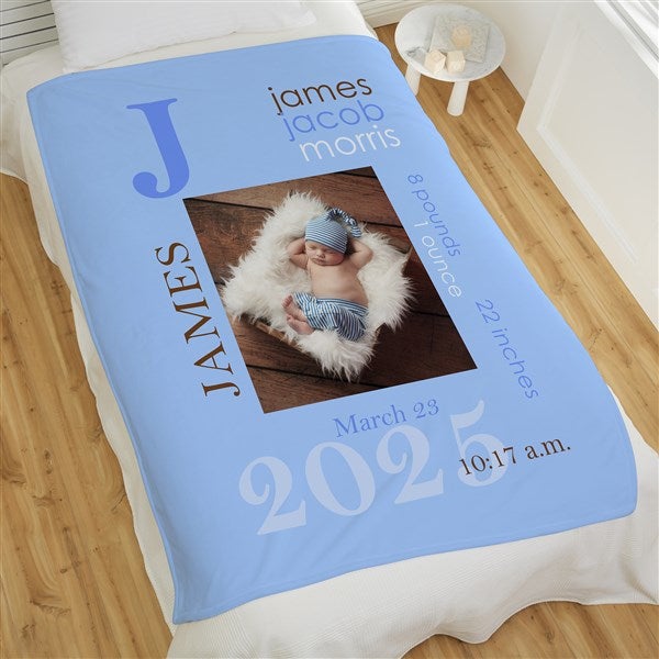 Personalized Photo Baby Blankets - All About Baby Boy - 16485