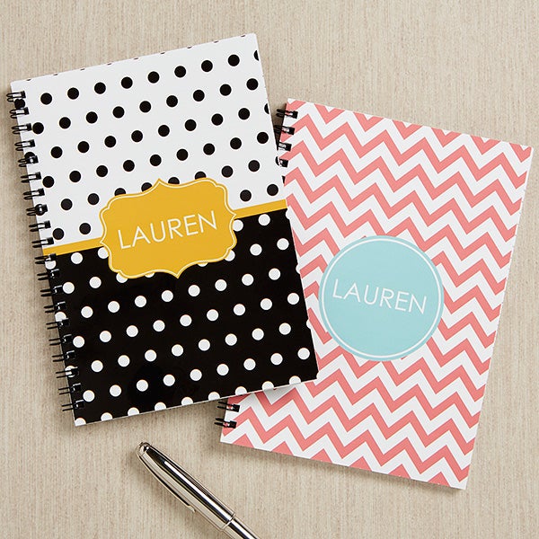 Personalized Mini Notebook Set Preppy Chic