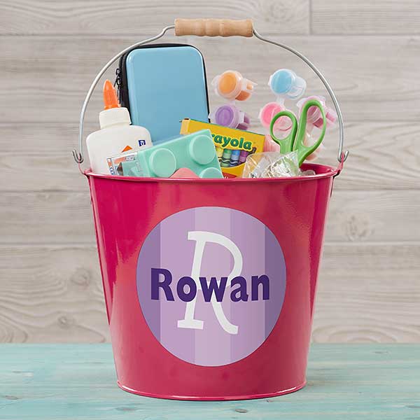 Personalized Mini Metal Bucket Pen Holder - Just Me - 16511