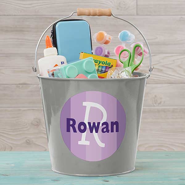 Personalized Mini Metal Bucket Pen Holder - Just Me - 16511