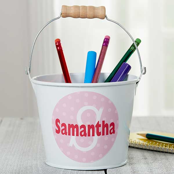 Personalized Mini Metal Bucket Pen Holder - Just Me - 16511