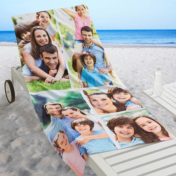 Personalized Photo Beach Towel - Photo Collage - 16537
