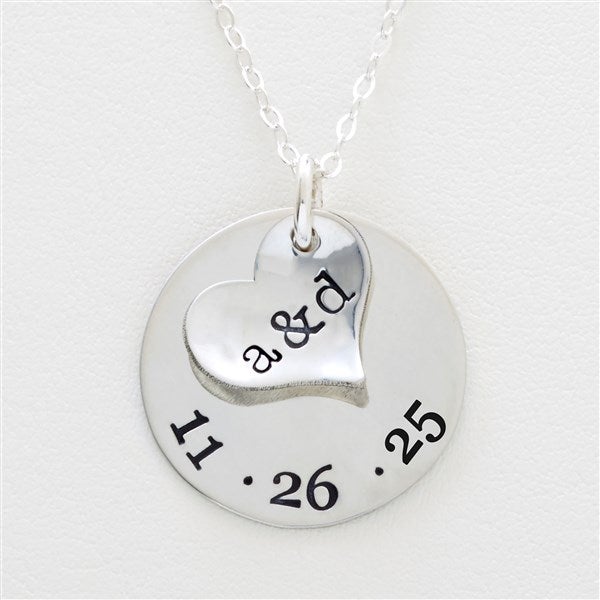 Personalized Heart Initials Necklace - Special Couple - 16541D