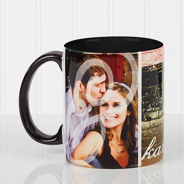 Personalized You & I Romantic Photo Coffee Mug - Black