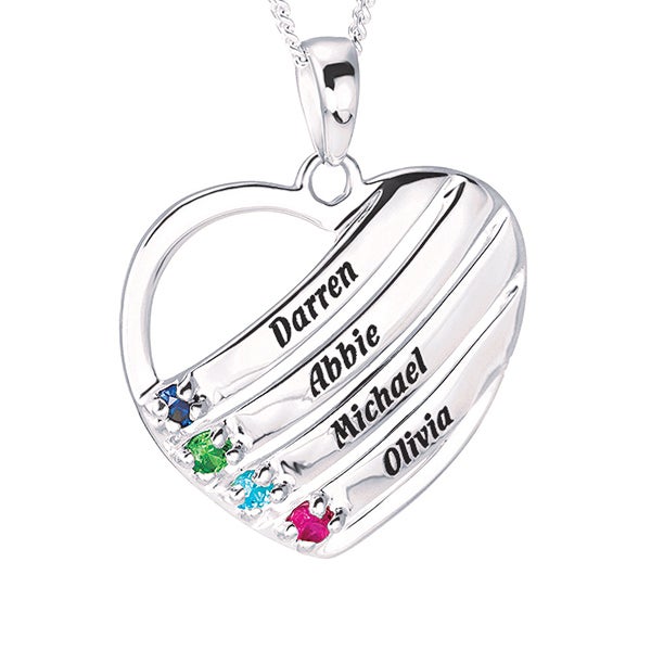 Envolove ️ Custom Heart Pendant Necklace Silver