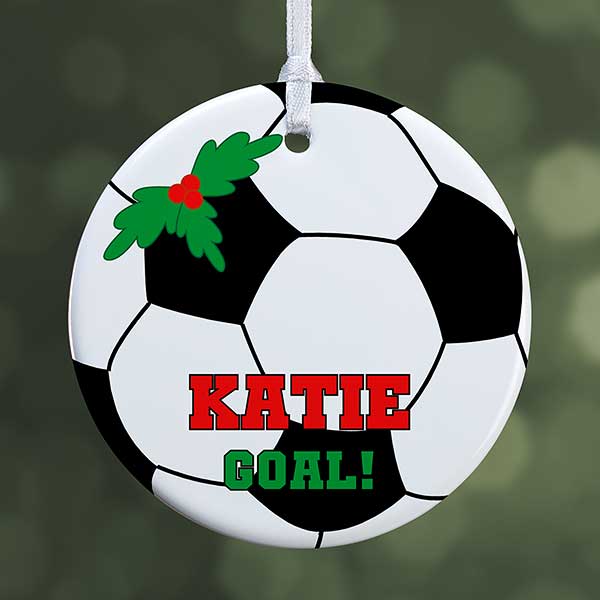 girl soccer player christmas ornament
