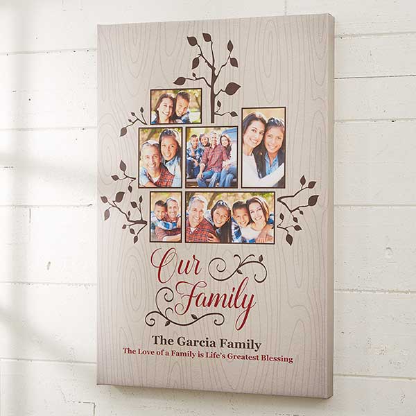 Photo Family Tree Personalized Canvas Print - 16727