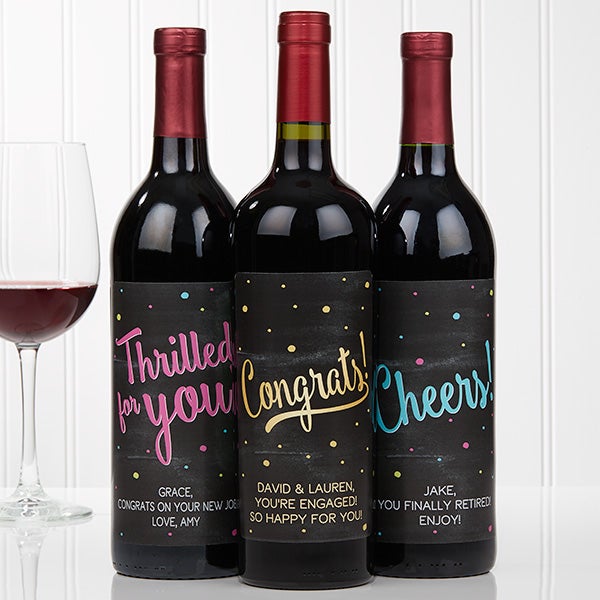 Personalized Wine Bottle Labels - Congratulations - 16773