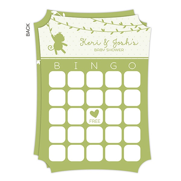 Personalized Baby Shower Bingo Cards - Baby Zoo Animals - 16822