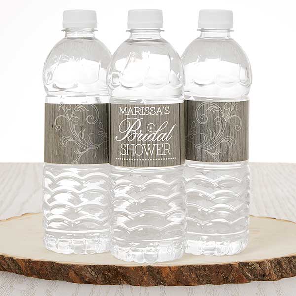 Personalized Water Bottle Labels - Rustic Charm Baby Shower