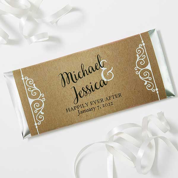 Personalized Rustic Wedding Favor Candy Bar Wrappers