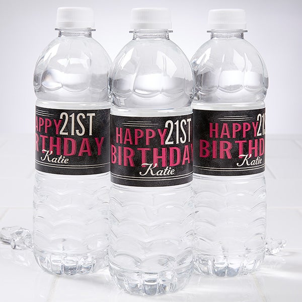 Personalized Birthday Party Water Bottle Labels - Vintage - 16852