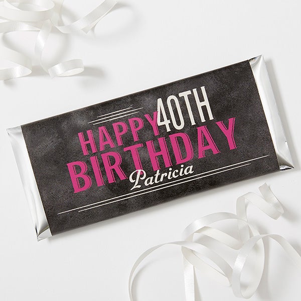 Personalized Birthday Candy Bar Wrappers - Vintage Age Birthday - 16871