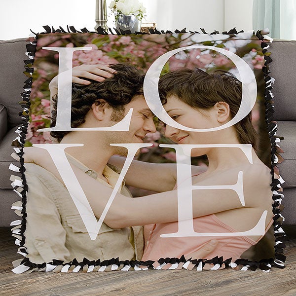 LOVE Personalized 50x60 Tie Photo Blanket