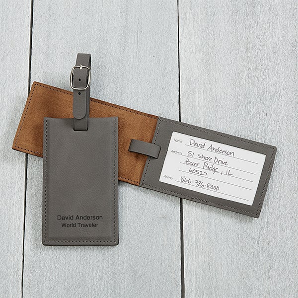Personalized Signature Series Bag Tag - Charcoal