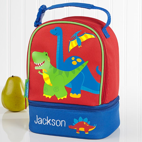 Embroidered Kids Dinosaur Lunch Bag By Stephen Joseph - Red Dino - 17029