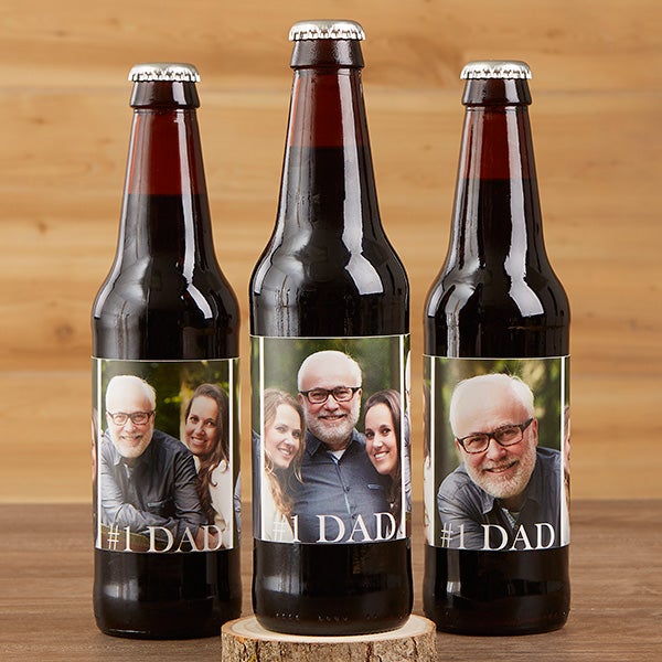 Personalized Beer Bottle Labels & Bottle Carrier - Cheers To Dad - 17041