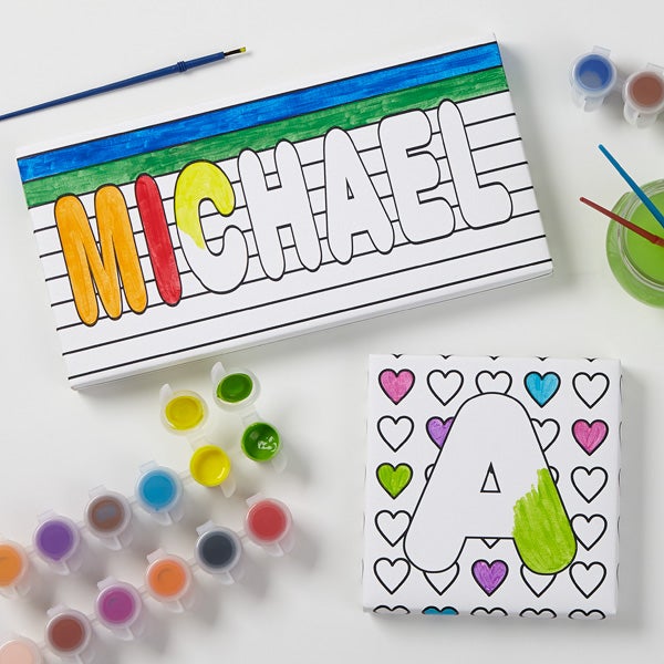 Personalized Kids Coloring Canvas Prints - Paint It!