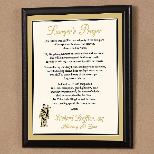 Lawyer's Prayer Personalized Wall Plaque - 1710