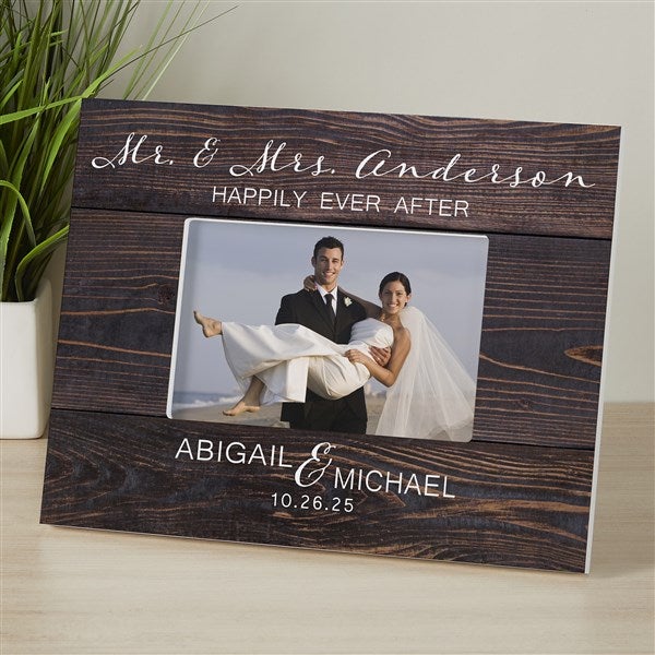 Personalized Wedding Picture Frame - Rustic Elegance - 17110