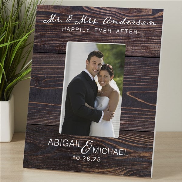 Personalized Wedding Picture Frame - Rustic Elegance - 17110