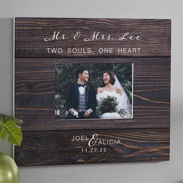 Personalized Wedding Picture Frame - Rustic Elegance - 17110