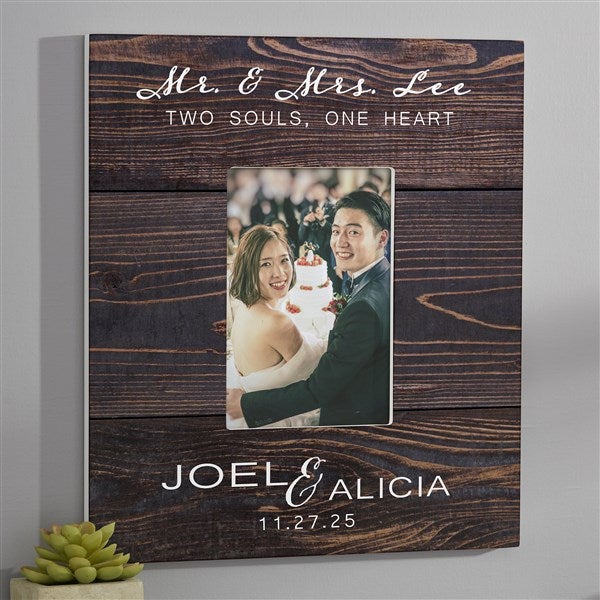 Personalized Wedding Picture Frame - Rustic Elegance - 17110