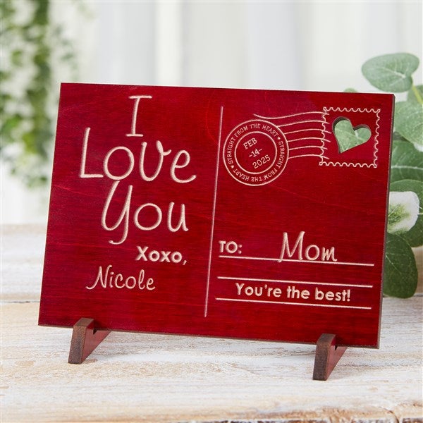 Personalized Wood Postcard - Sending Love To Mom - 17123