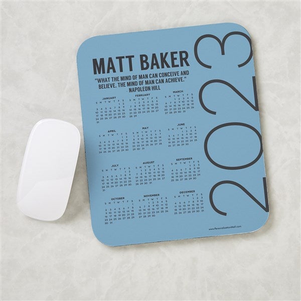 personalized calendar mouse pad