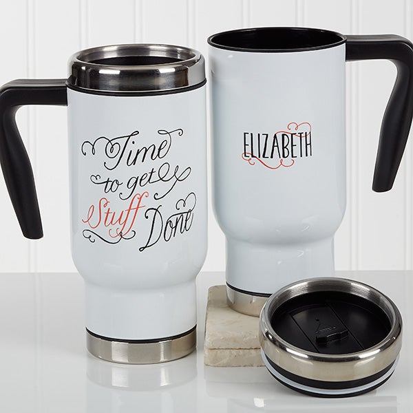 Personalized Commuter Travel Mug - Daily Cup Of Inspiration - 17291