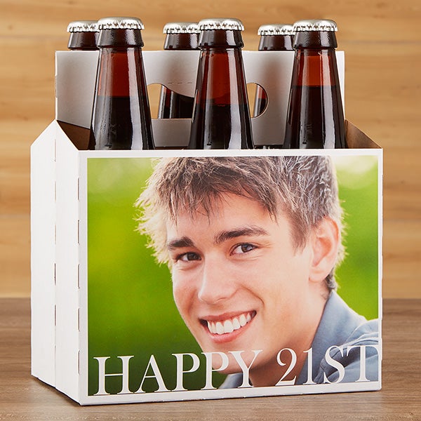 Personalized Photo Beer Bottle Labels & Beer Carrier - Happy Birthday - 17298