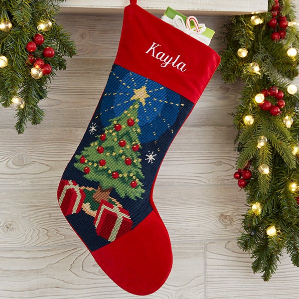 Christmas Stocking Needlepoint Personalized 