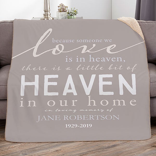 Heaven In Our Home Personalized 50x60 Sherpa Blanket - Sympathy