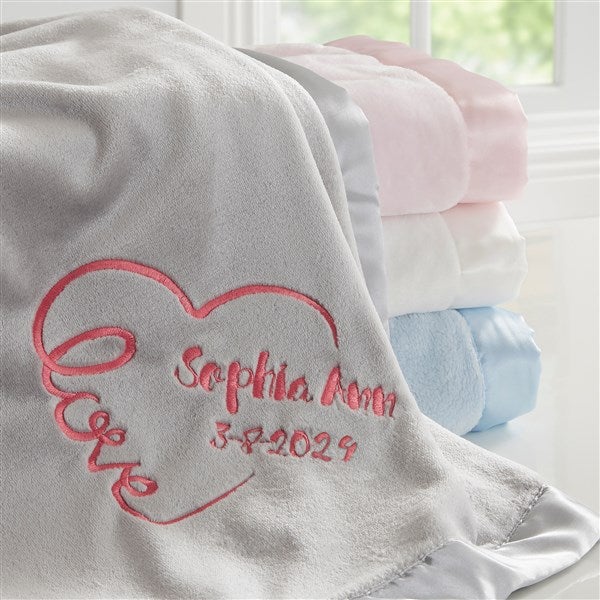 Embroidered Baby Blankets - Baby Love Keepsake - 17401