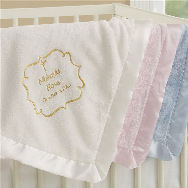 Embroidered Religious Keepsake Baby Blankets - Joyful Blessing - 17402