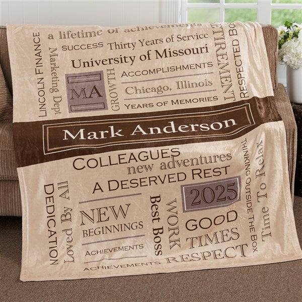 Personalized Retirement Blankets - Retirement Gifts - 17405