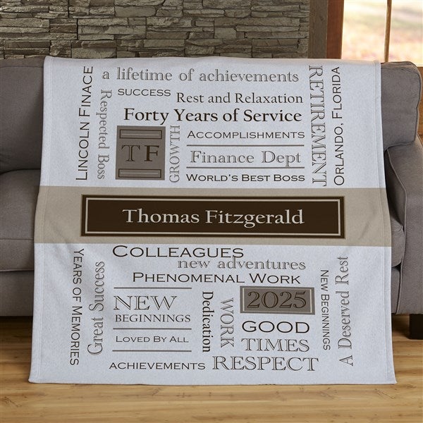 Personalized Retirement Blankets - Retirement Gifts - 17405