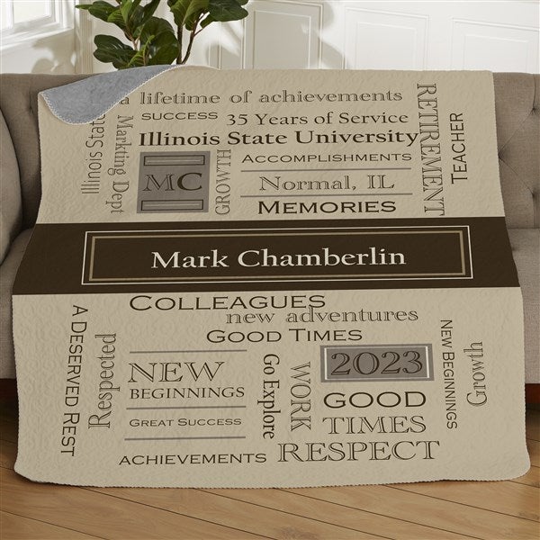 Personalized best sale retirement blankets