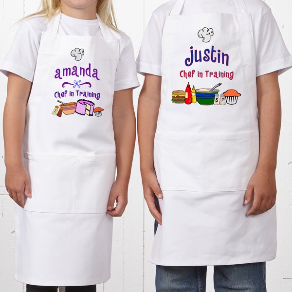 Personalized Apron for Kids Initial and Name Custom Toddler Apron