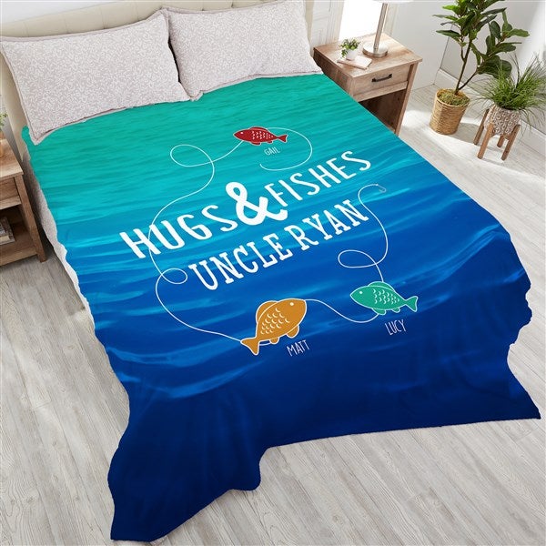 Personalized Fishing Blankets - Hugs & Fishes - 17434