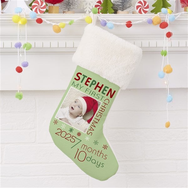 Baby’s First Christmas Stocking Photo Personalized  - 17461