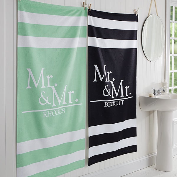 The Happy Couple Personalized 30x60 Bath Towel